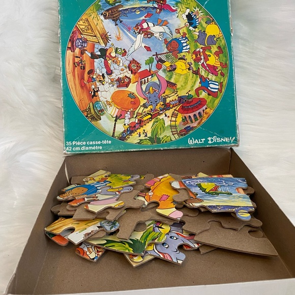 Vintage 1980 Wslt Disney Puzzle 35 Piece Round Complete - Picture 3 of 4
